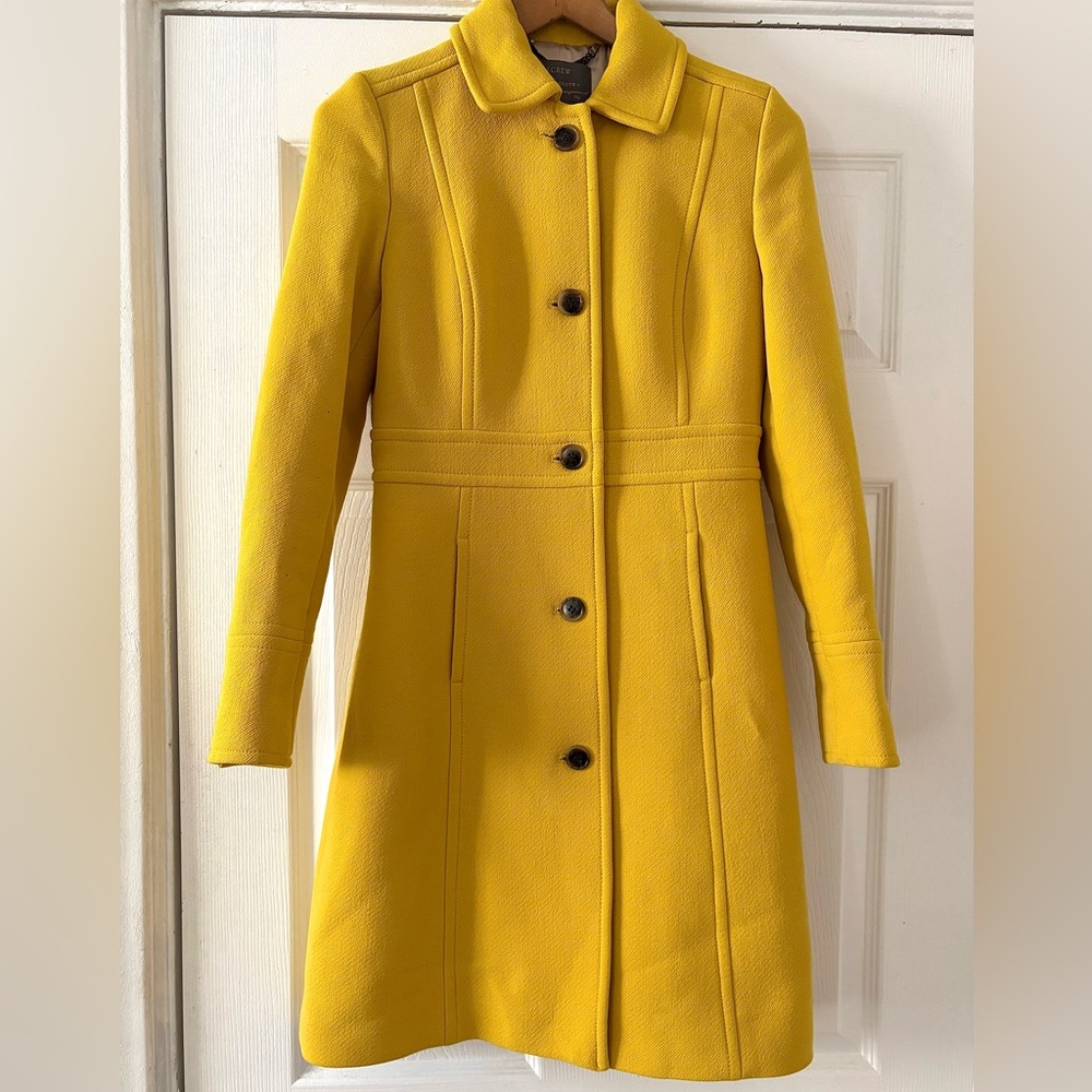 J. Crew Lady Day Double Cloth Coat 52607 Wool Long Pea Coat Jacket Size 2